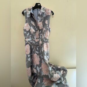 Badgley Mischka Metallic Floral Dress